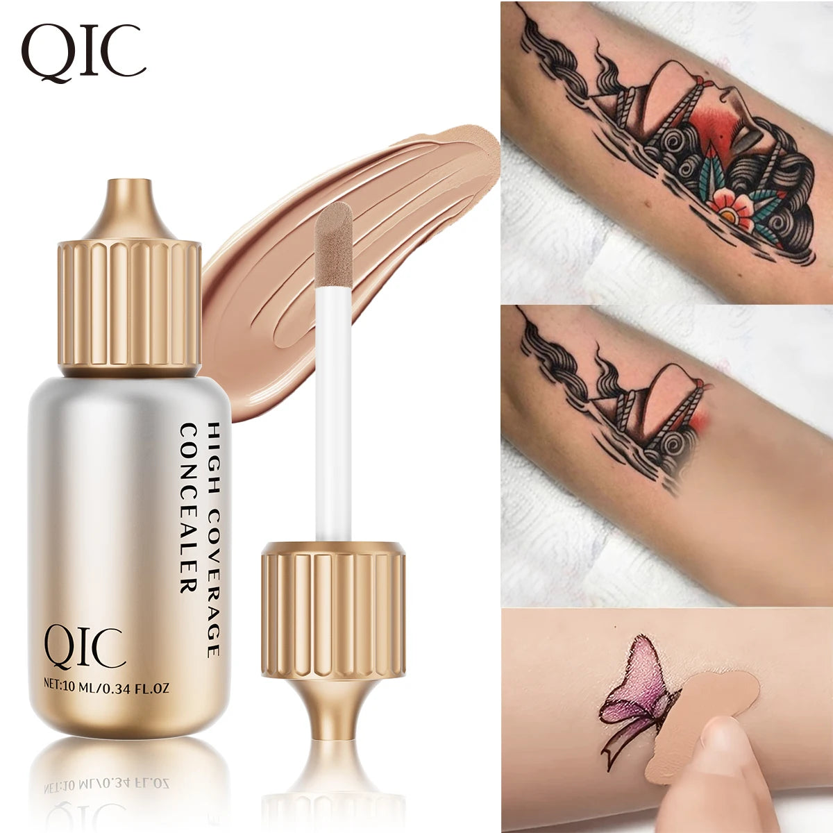 QIC Liquid Concealer Matte High Coverage Waterproof Oil Control Moisturizing Long Lasting Concealer Professional Face Makeup