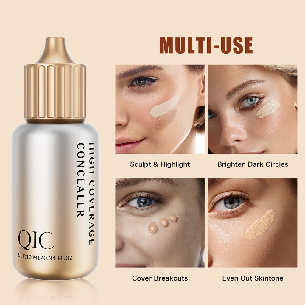 QIC Liquid Concealer Matte High Coverage Waterproof Oil Control Moisturizing Long Lasting Concealer Professional Face Makeup