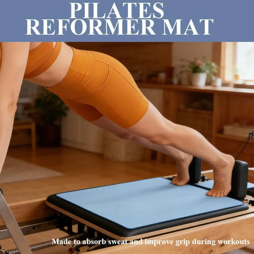 Portable Non-Slip Pilates Mats Absorbent Ultra-Thin Pilate Reformer Machine Cover Fleece Exercise Mat Pilates Training