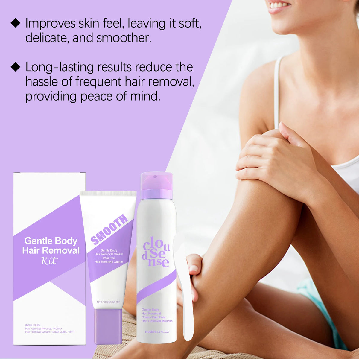 Hair Removal Cream Underarm Leg Intimate Areas Painless Hair Remover Growth Inhibitor Soothing Gentle Permanent Depilatory Cream
