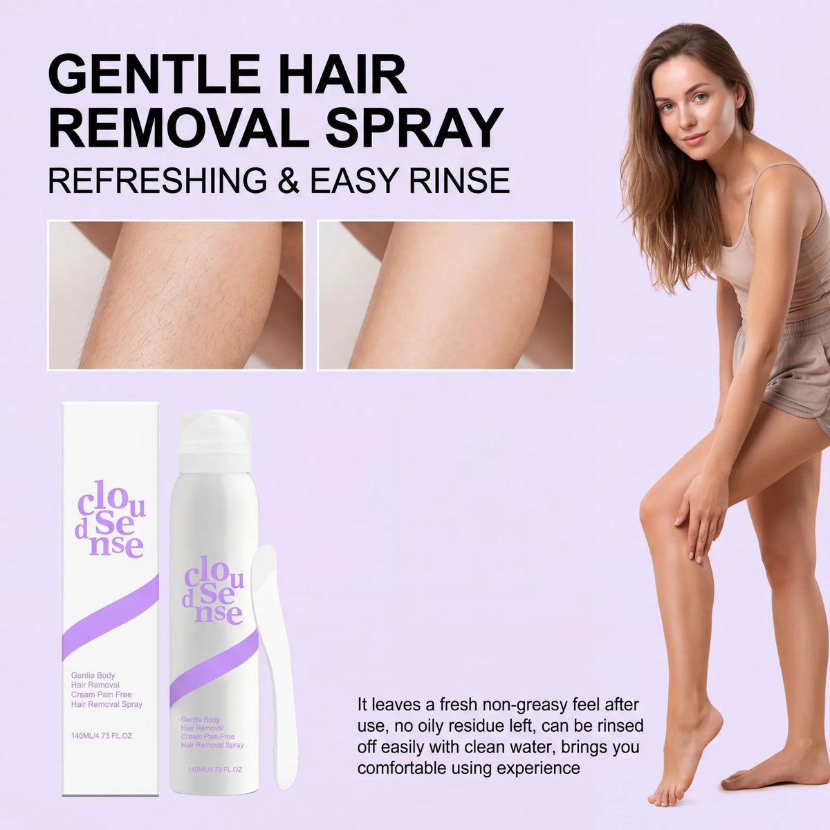 New 2026 Hair Removal Spray Underarm Private Body Leg Hair Growth Inhibitor Depilatory Cream Painless Gentle Formula 140ml